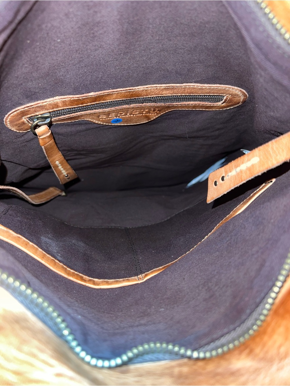 Bed Stu Leather Howie Flapover Leather Backpack Tan Rustic Retail $365 NWT - Picture 6 of 7